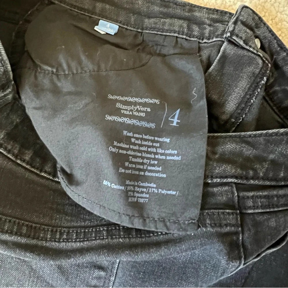 Simple Vera Wang Womens Pants 4 Mid-Rise‎ Black Denim Jeans Casual Streetwear - Picture 8 of 12